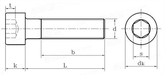 GB70.1-2000標(biāo)準(zhǔn)圓柱頭內(nèi)六角螺絲國標(biāo)號