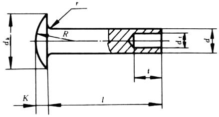 GB/T 1014-86 大扁圓頭半空心鉚釘